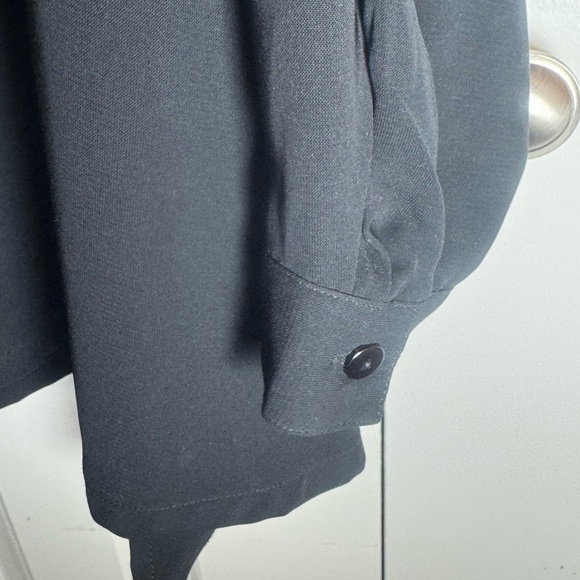 Anna Black Sheer Long Sleeve Button Front Tunic Blouse Top 3X - Picture 2 of 4